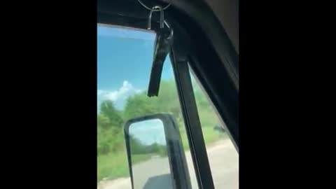 Unusual car alarm from the truck driver