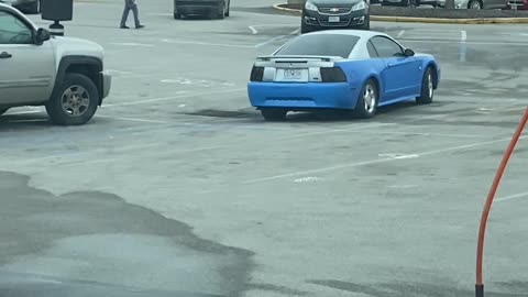 Guy With Sagging Pants Paints in Ride in Parking Lot