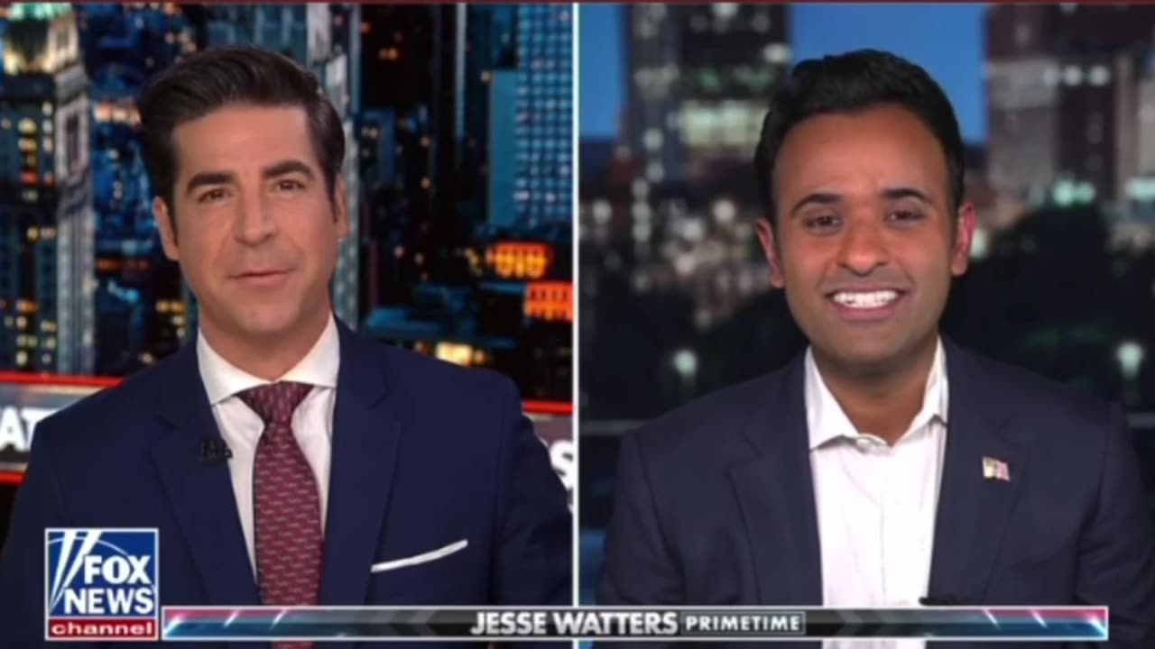 Jesse Watters with Vivek -- the PEE PEE tape (taking a leak)