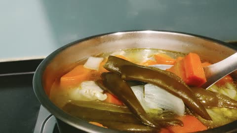 Soup cabe hijau daging ayam