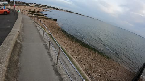 GoPro speedlapse. High tide at the solent sea. UK.