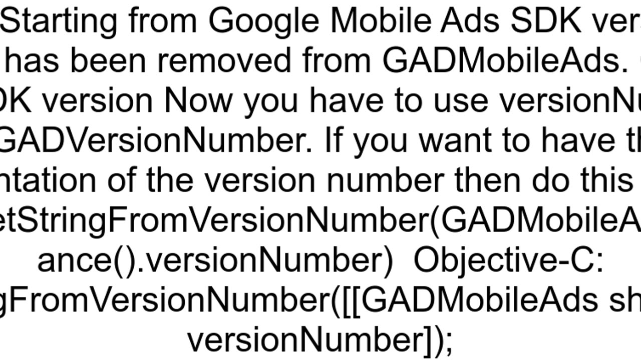 How to check Current SDK version of Google AdMob iOS