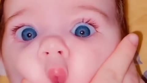 Funny cute baby laughing