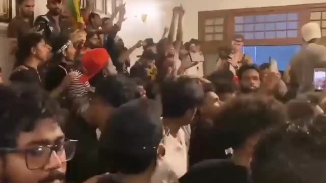 Protesters inside the Prime Minister's Office. Colombo, Sri Lanka.