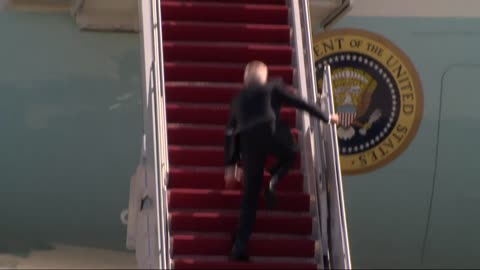 Joe Biden trips three times while boarding Air Force One