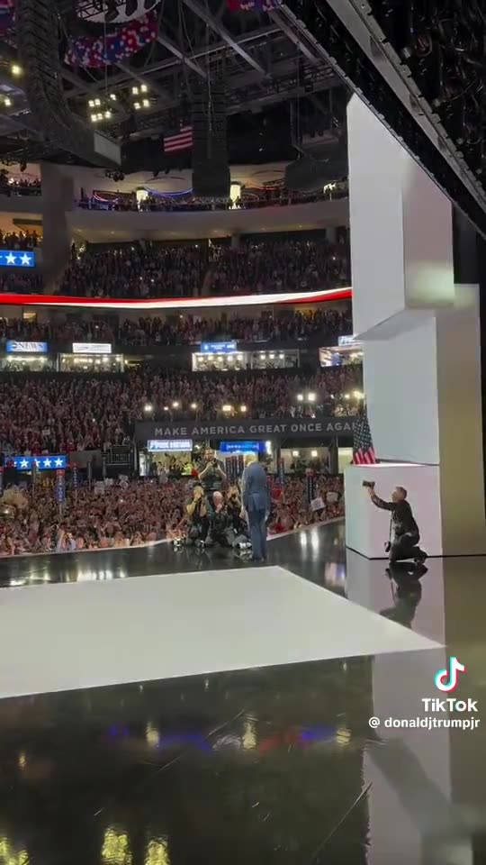The Moment President Trump comes on stage at RNC