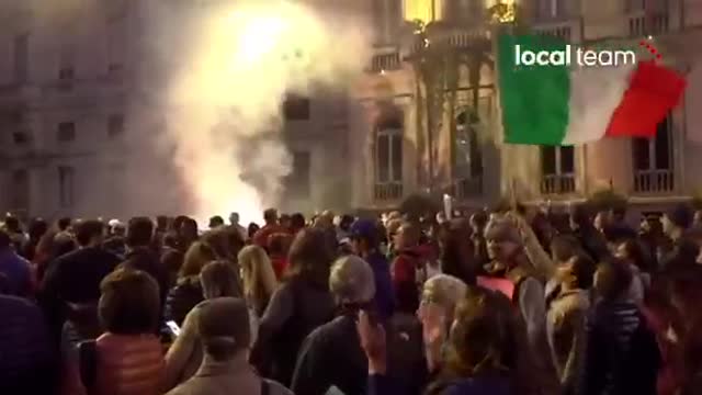 Demonstration i Milan Italien 23-10-21