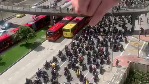 Protesta de motociclistas en Bogotá