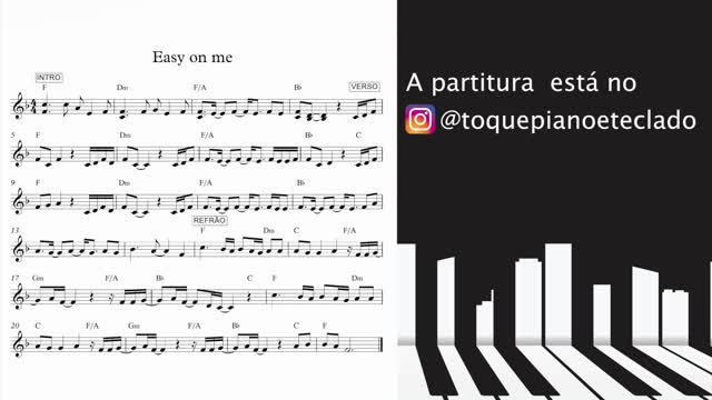 Partitura Easy on me da Adele