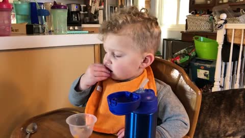 Toddler Nodding off Drops Snacks