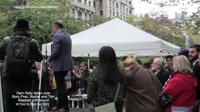 WAKE UP NEW YORK Rally taken over by opposing view: Nadler, T!sh James, Mark Levine 23rd Oct