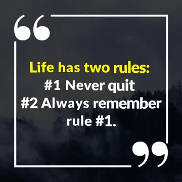 Life Has Two Rules