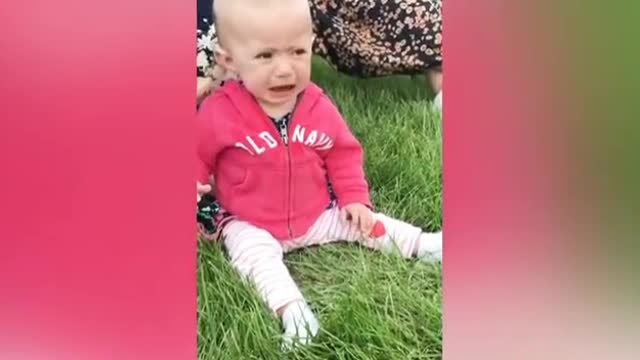 Cute baby Playing with Cat very funny video