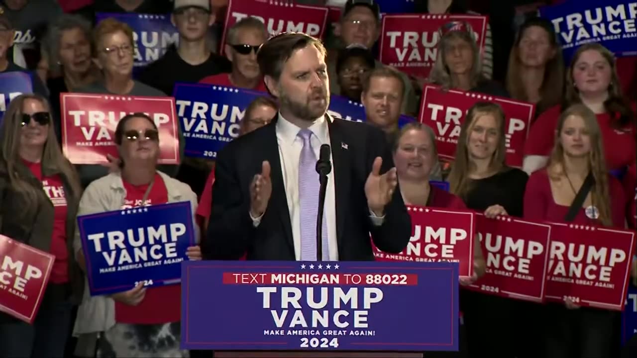 JD Vance delivers remarks at a campaign event -- Traverse City, MI