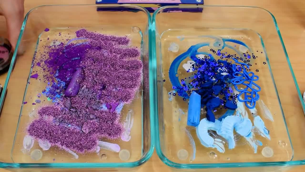 Purple vs Blue - Mixing Makeup Eyeshadow Into Slime Special Series 177 Satisfyin