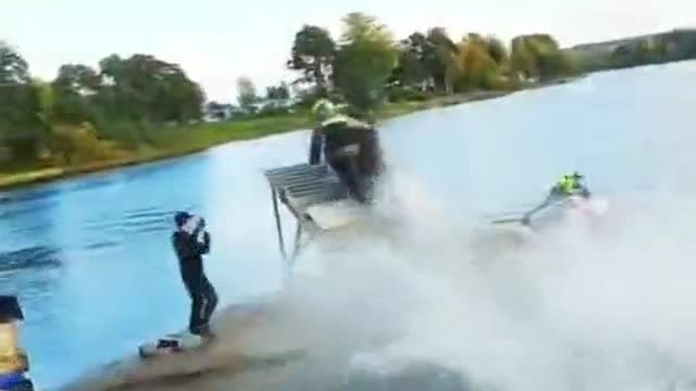 This is a crazy way to drive a jet ski