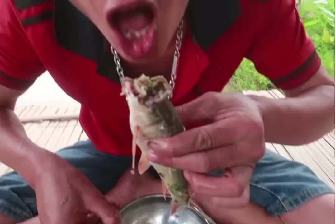 Really scary, he ate the fish alive