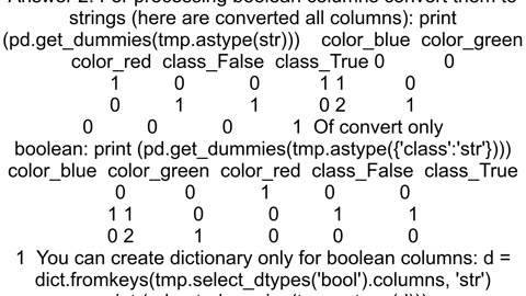 how to convert boolean column to 0 and 1 by using pdget_dummies