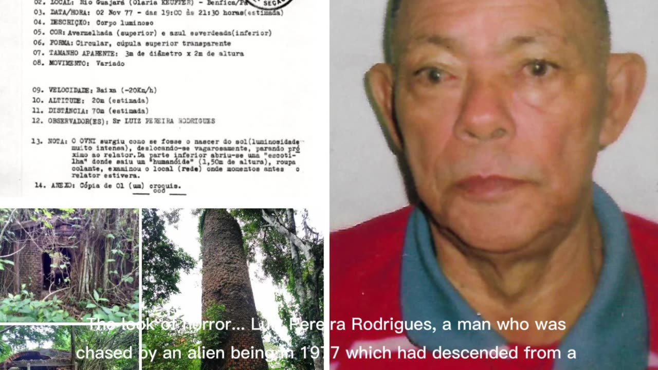 The look of horror... Luiz Pereira Rodrigues, a man who was chased by an alien being in 1977