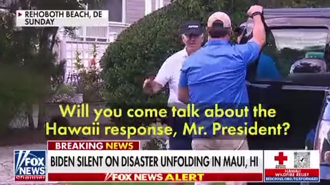 No comment and a smirk from Biden when asked about the Maui fire