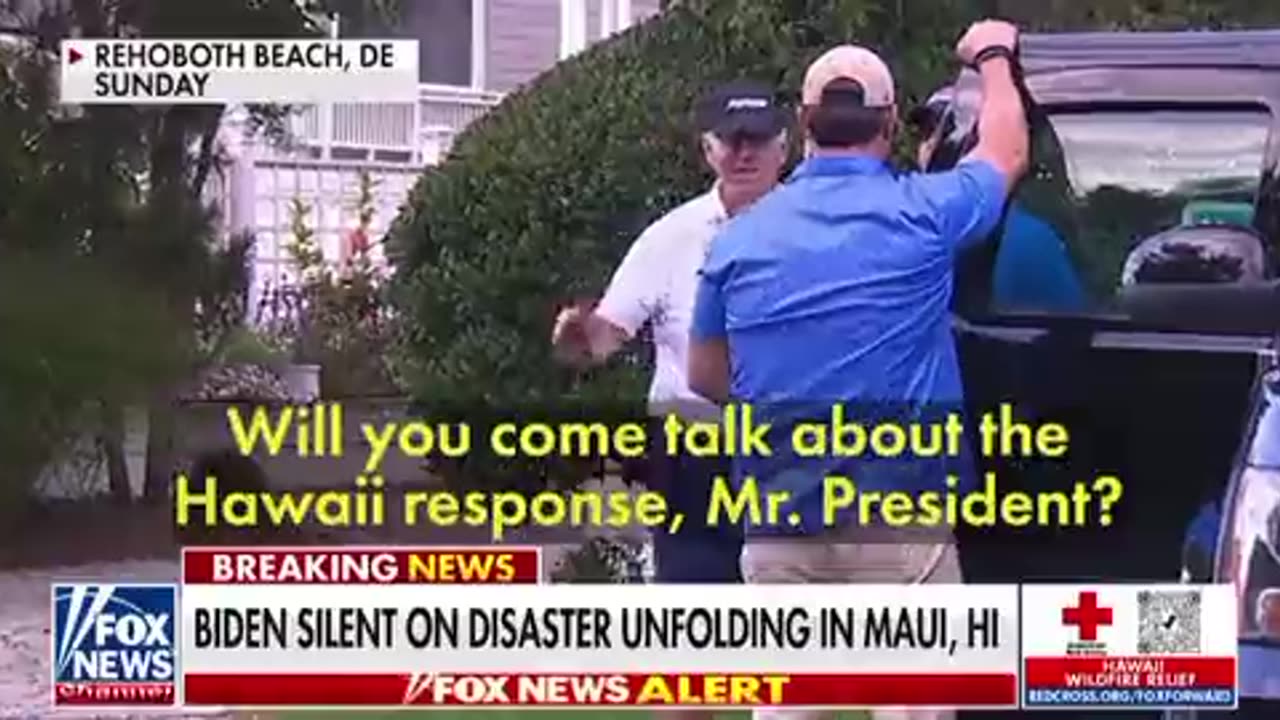 No comment and a smirk from Biden when asked about the Maui fire