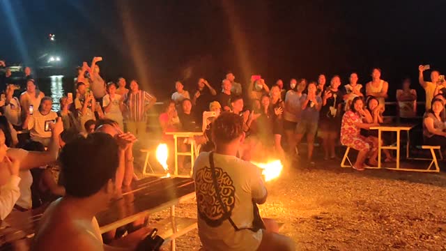 Fire Dance at Villa Excellance Beach and Wave Pool Resort