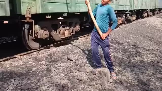 A Man Train Stopping So Funny