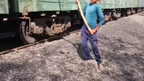 A Man Train Stopping So Funny