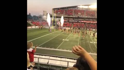 The Ottawa Redblacks Football Team Entrance to the Game.