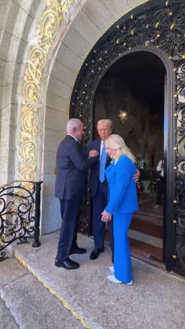 Donald Trump Welcomes Benjamin Netanyahu As He Arrives At Mar-A-Lago