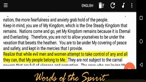 Words of the Spirit. Aug 28 2022