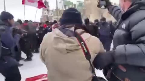 Police advanced using pepper spray