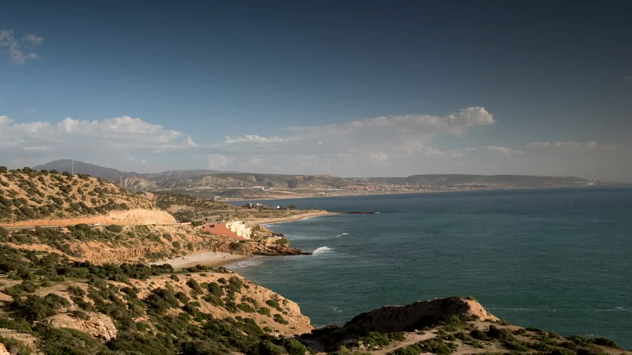 Sea coast near a highway