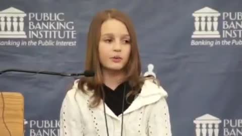 The young girl explain how Canadian banks rob Canadian people