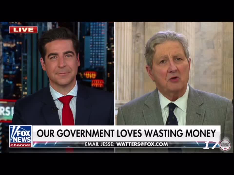 Jesse Watters Can Barely Keep It Together As Sen. Kennedy Lists Stupid Things Gov Spends Money On