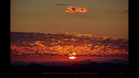 Psalm 19 für Dienstag, den 07. Dezember