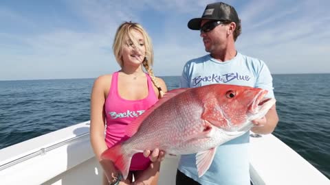 Girl first time fishing video