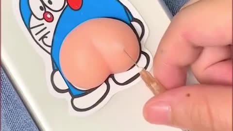 It's so cute and adorable, when doraemon's ass is injected