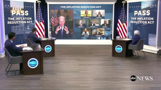 Biden urges Congress to pass inflation reduction.