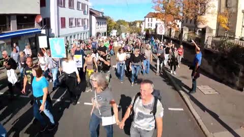 Demo Umzug in Stuttgart am16.10.2022 im Zeitraffer