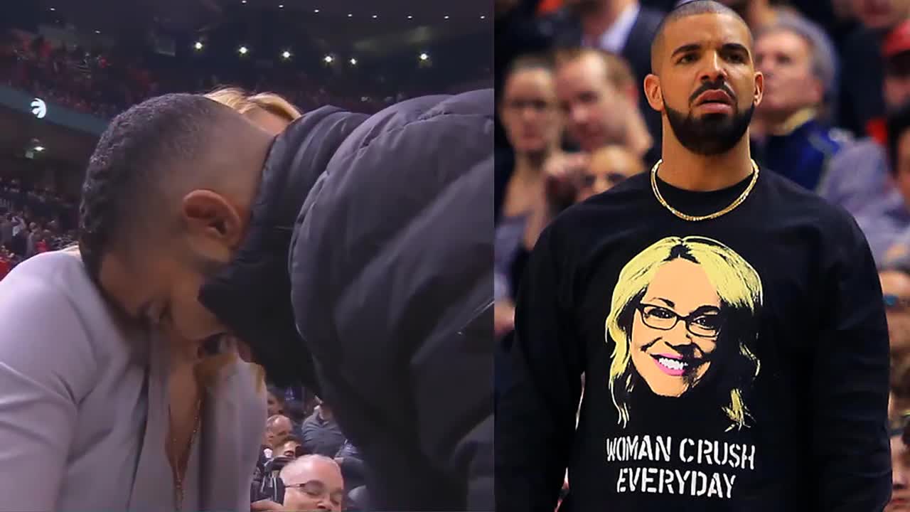 DRAKE KISSES HIS CRUSH DURING NBA GAME HILLARIOUS