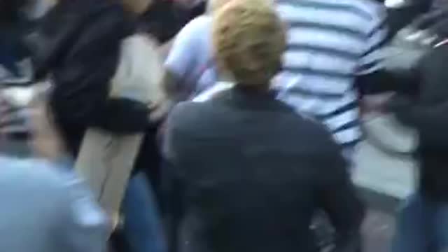 Girls attacked by antifa. They steal phone.