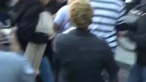 Girls attacked by antifa. They steal phone.