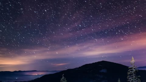 Beautiful night starry sky in the mountains