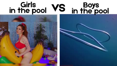 Girls in pool vs Boys in pool 🤣 funny videos