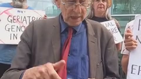 PiersCorbyn 26 July at UCLH weekly rally against elderly killing NHS protocols