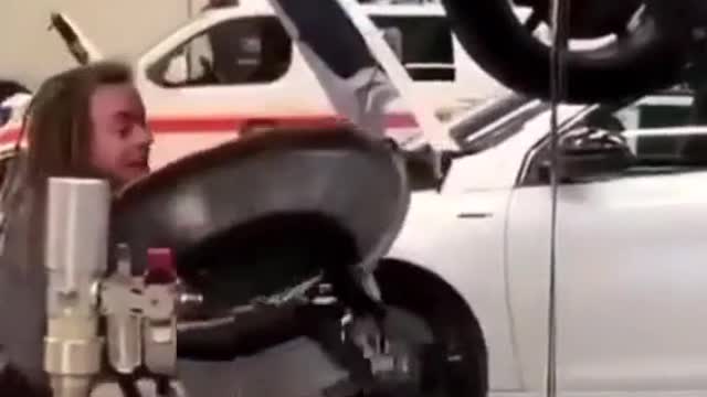 The repairman was all over the place when the oil ran out