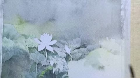 oil painting snow lotus