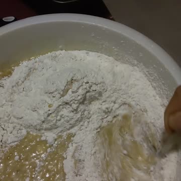 Mixing up some Banana bread for Thanksgiving.