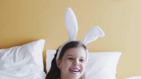 A young girl jumping